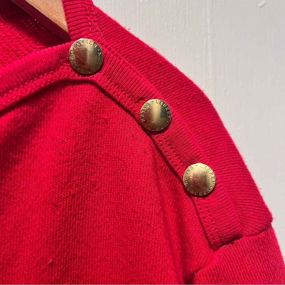 Lauren Ralph Lauren Ruffled-cuff Sweater Red American Flag USA July 4th Medium - Picture 4 of 6